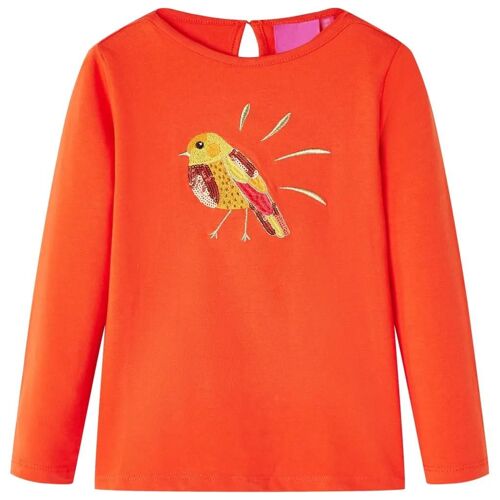 T-Shirt Enfants À Manches Longues Orange Foncé 128