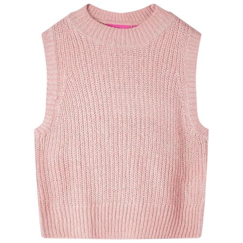 Gilet Pull-Over Tricoté Pour Enfants Rose Clair 92