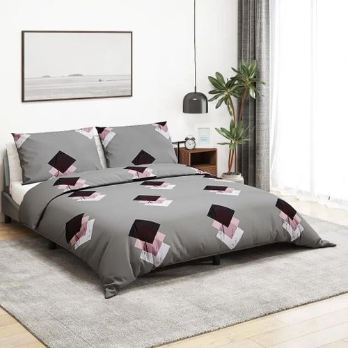 Vidaxl Ensemble De Housse De Couette Gris 200x200 Cm Coton