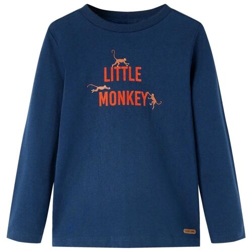 T-Shirt Enfants À Manches Longues Bleu Marine 104