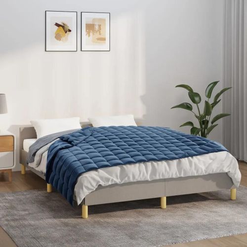 Vidaxl Couverture Lestée Bleu 135x200 Cm 10 Kg Tissu