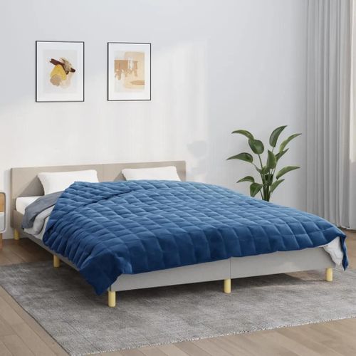 Vidaxl Couverture Lestée Bleu 220x240 Cm 11 Kg Tissu