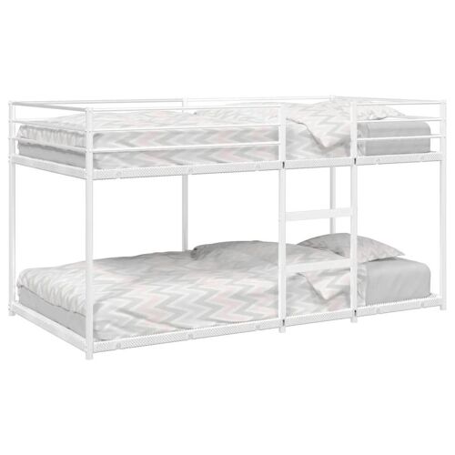 Vidaxl Lit Superposé Sans Matelas Blanc 107x203 Cm Acier