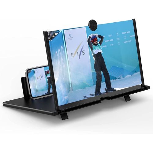 Loupe D'Écran De Téléphone,16 Pouces Loupe D'Écran De Smartphone,3D Haute Définition Est Compatible Avec Tous Les Smartphone., Noir, 16Inch[Z247]