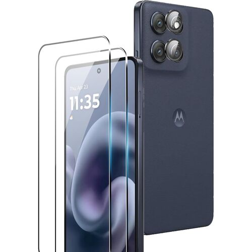 CAUC-pour Motorola Moto G86/G86 Power Verre Trempé, 2 Protections d'écran avec Keepers + 2 Protection Caméra Arrière, [Pas de Bulles] [Anti-Rayures] [Super Résistant] [Dureté 9H]