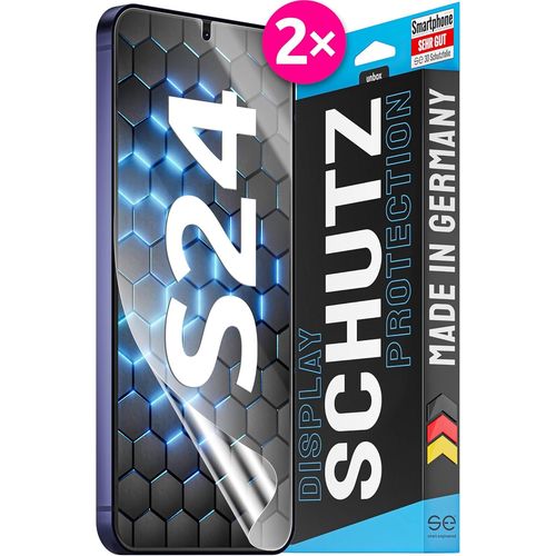 2x se? Film de Protection 3D Transparent pour Samsung Galaxy S24, Auto-r¿¿parateur, Compatible Empreinte & FaceID, Installation Sans Bulles, R¿¿sistant aux Chocs et Rayures, Fabriqu¿¿ en Allemagne
