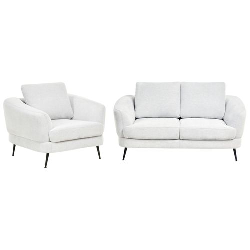 Ensemble De Salon 3 Places Kjaer Tissu Blanc Cassé