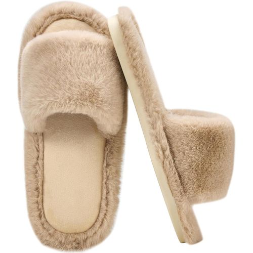 Monst-Chaussons Femme Pantoufles En Mousse À Mémoire De Forme Chausson Peluche Slippers Antidérapants Chaussures De Maison Intérieur Et Extérieur Pantoufle Gr.36-43