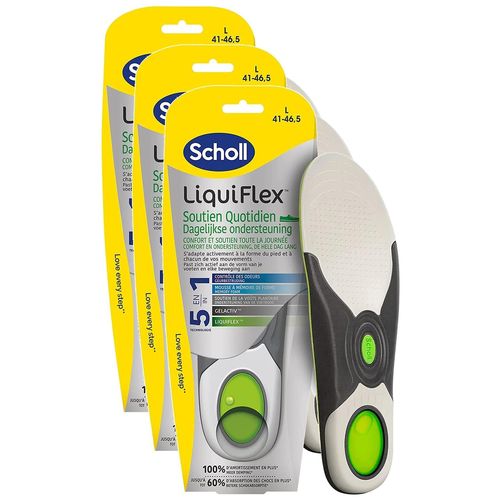 Scholl Lot De 3 Etuis De 2 Semelles Liquiflex Soutien Quotidien L 41-46,5 