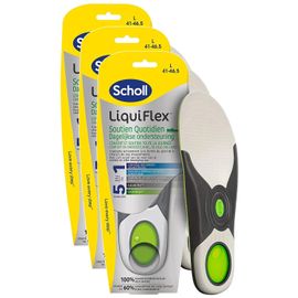 Scholl Lot De 3 Etuis De 2 Semelles Liquiflex Soutien Quotidien L 41-46,5 