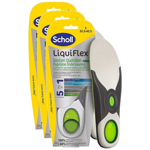 Scholl Lot De 3 Etuis De 2 Semelles Liquiflex Soutien Quotidien Small 35,5 - 40,5 