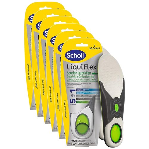 Scholl Lot De 6 Etuis De 2 Semelles Liquiflex Soutien Quotidien Small 35,5 - 40,5 