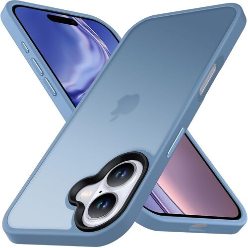 TRAHOO-Zero Série Coque pour iPhone 16, [Protection de Qualité Militaire] [Dos Translucide Mat] Étui Housse PC Rigide Résistante aux Chocs, Design élégant Mince Protection Complète Légère, Bleu Pâle
