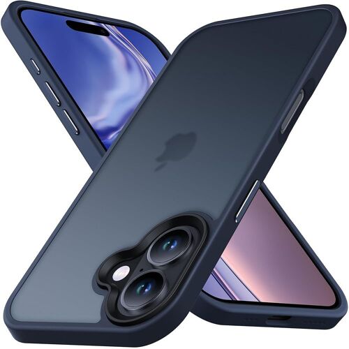 S¿¿rie Coque pour iPhone 16, [Protection de Qualit¿¿ Militaire] [Dos Translucide Mat] ?tui Housse PC Rigide R¿¿sistante aux Chocs, Design ¿¿l¿¿gant Mince Protection Compl¿¿te L¿¿g¿¿re, Bleu