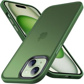 Zero Seriesr Compatible avec iPhone 15 Coque, Étui Translucide Mat et Minimaliste, Coque pour iPhone 15 avec Silicone 6.1 Pouces, Vert foncé