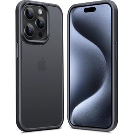 TRAHOO-Zero Seriesr Compatible avec iPhone 15 Pro Max Coque, Étui Translucide Mat et Minimaliste, Coque pour iPhone 15 Pro Max avec Silicone 6.7 Pouces, Noir