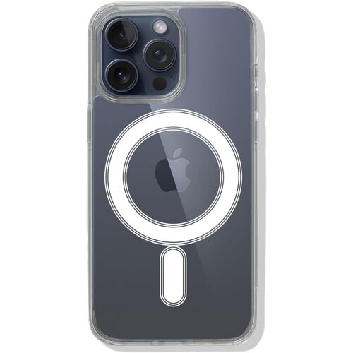 LORANKA-Coque iPhone 15 Pro Max Transparente Magnétique Compatible Charge sans Fil Anti-Jaunissement Antichoc TPU Rigide - Clear Ring