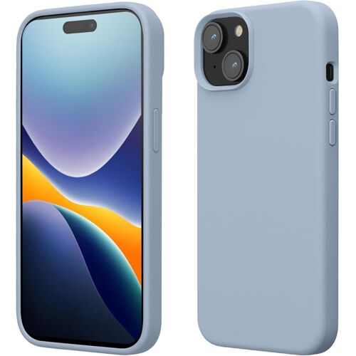 Coque pour iPhone 15 Coque - Housse de téléphone Fine en Silicone avec Surface Douce et Anti-Choc - Bleu Clair Mat