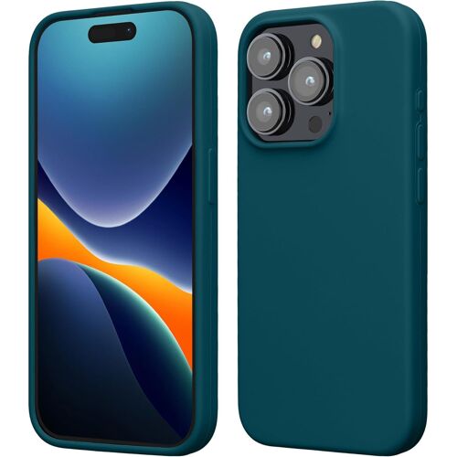 Coque pour iPhone 15 Pro Coque - Housse de téléphone Fine en Silicone avec Surface Douce et Anti-Choc - pétrole Mat