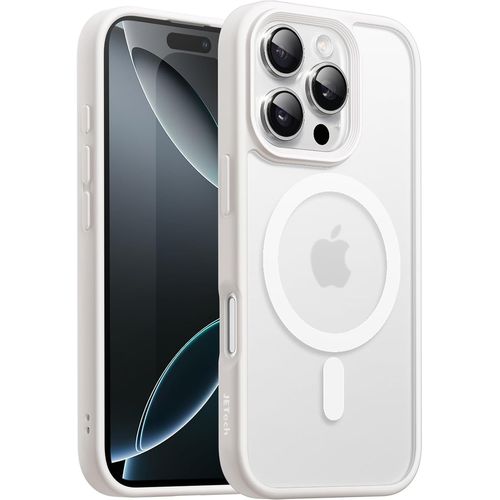 Sjzg-Coque Magnétique Pour Iphone 16 Pro Max 6,9 Pouces Compatible Avec Magsafe, Étui Housse Dos Translucide Mat Fine Antichoc (Titane Blanc)
