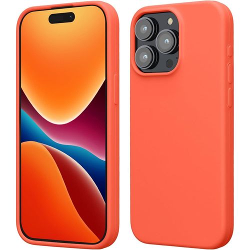 Coque Pour Iphone 15 Pro Max Coque - Housse De Téléphone Fine En Silicone Avec Surface Douce Et Anti-Choc - Corail Vif