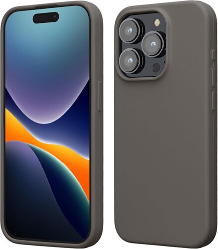 Coque pour iPhone 15 Pro Max Coque - Housse de téléphone Fine en Silicone avec Surface Douce et Anti-Choc - Stone Dust