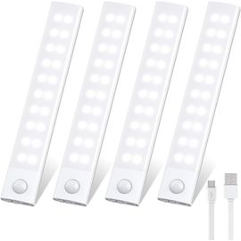 Lampe De Placard 40 Led Reglette Led Rechargeable Usb-C 20cm Led Placard 3 Modes Reglette Led Cuisine 3 Couleurs Lampe Detecteur De Mouvement Interieur Pour Cuisine Placard Armoire