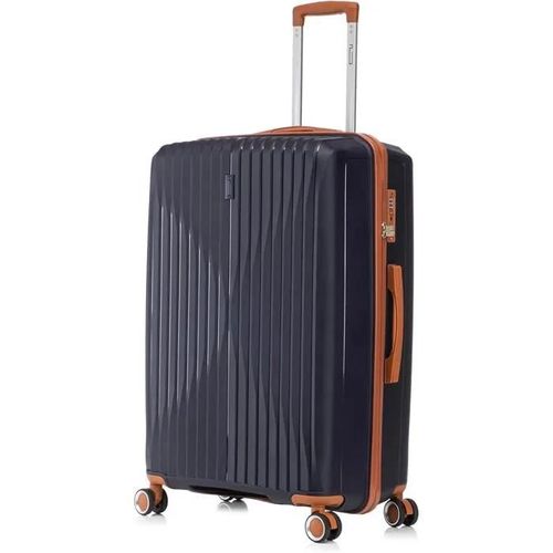 Celims France - Valise Grande en Polypropylène | Modele 2025 | Taille 75cm 23kg | Serrure TSA | 8 Roulettes 360 | Bleu Minuit