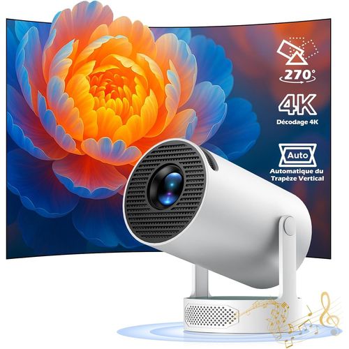 loc-Videoprojecteur 4K 2025 Upgraded,Mini Projecteur Video An Oid 11 Wifi 6 Bt 5.4 Avec Haut-Parleur,Retroprojecteur Portable 1080P Auto Keystone 220° Rotation Compatibile Avec Hdmi/Tv Stick/Usb/Ps5