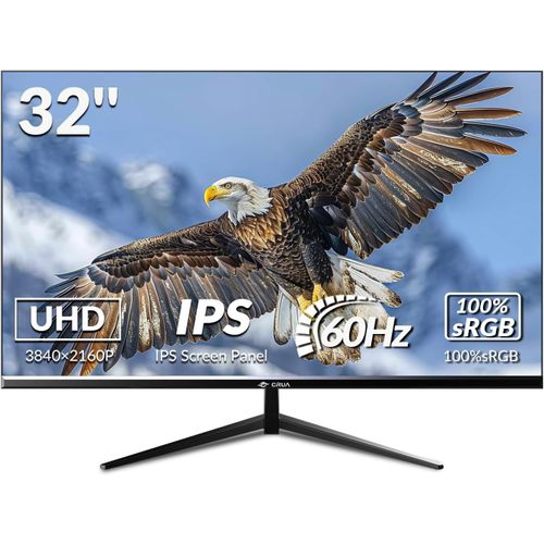KAOJL-Ecran Pc Gamer,Gaming Monitor 4K Uhd (3840X2160) 32 Inch Pc Screen-Ips 5Ms Gtg 60Hz/75Hz,Display Hdrtm 400,Dci-P3 98%,Amd Freesync,Tilt,Height Adjustable,Portrait Mode