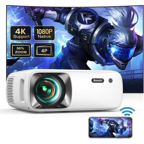 CHECARZHN--NO1-Videoprojecteur, 25000Lm 4K Supporte Retroprojecteur, Native 1080P Full Hd Wifi6 Bluetooth Projecteur Portable, Video Projecteur 4P/4D Zoom, Home Cinéma Pour Ios/Android/Windows
