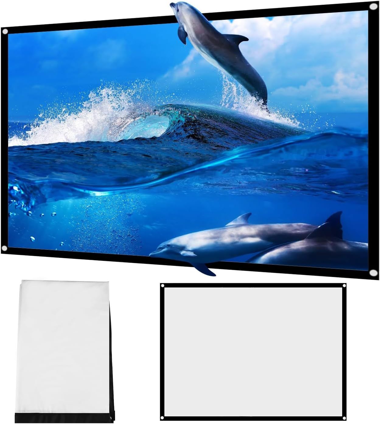 Todeco Ecran De Projection Portable 60 Pouces, Ecran De Projection Sur Pied, 121 X 91 Cm, 4:3 Full HD 3D