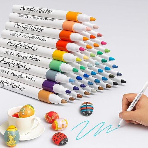 KALANKA-36 stylo marqueur indelebileétanches, 2.0mm feutre pour textile, marqueurs acryliques, adaptés pour le bois, le métal, le verre, le tissu, la pierre.