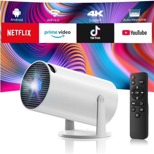 Vidéoprojecteur 4K Mini Projecteur Portable Android 11 Avec Bt 5.0 Et Wifi 6,Projecteur Video Avec Auto Keystone,220° Rotation Retroprojecteur Compatible Avec Usb/Ps/Hdmi/Tv Stick