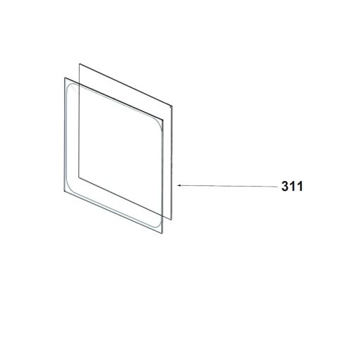 Glace interne cote plus court d'origine Four cuisinière (AS0077712 BRANDT DE DIETRICH SAUTER)