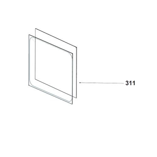 Glace interne cote plus court d'origine Four cuisinière (AS0077712 BRANDT DE DIETRICH SAUTER)
