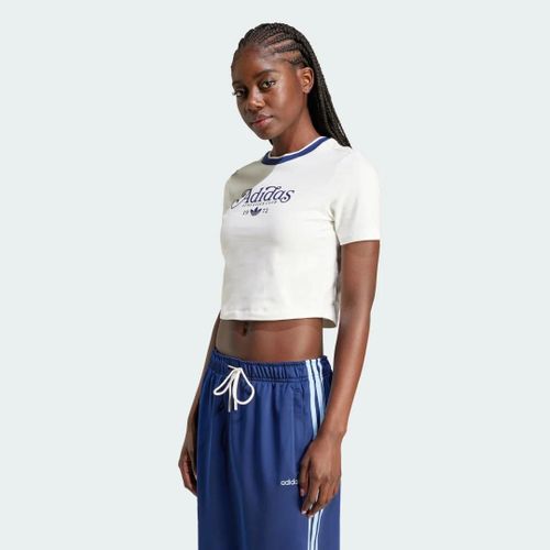 T-Shirt Graphique Badge Slim 3 Bandes Adidas - Cloud White - M