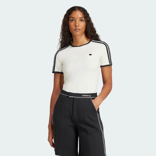 T-Shirt 3 Bandes Adidas Originals Premium Cali Adidas - Off White - Xs