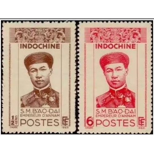 Indochine (Actuel Vietnam), Colonie Française 1943, Beaux Timbres Neufs** Yvert 236 Et 239, Portraits De Bao-Daï, Empereur D'annam.
