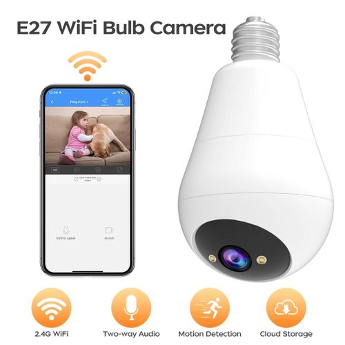 2K caméra IP Wifi E27 ampoule caméra de Surveillance maison suivi automatique bidirectionnel Audio sécurité bébé moniteur sans fil CCTV caméra