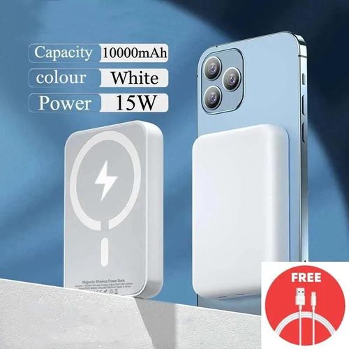 10000mah Magnétique Pour Batterie Externe Apple Type-C Prot Chargeur Sans Fil Portable Pour Iphone Batterie De Rechange Batterie Externe Magsafe