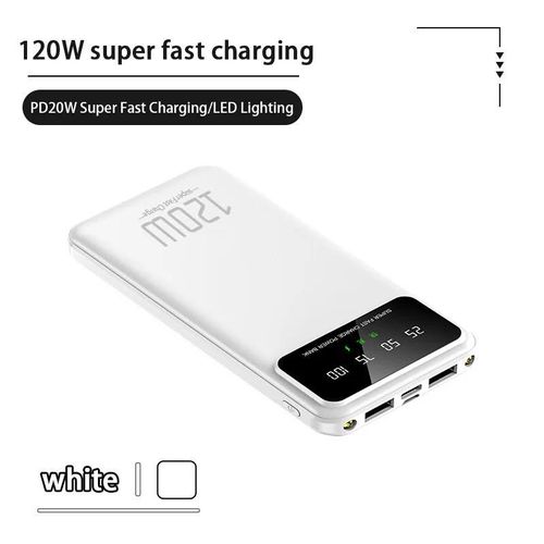 30000 Mah Grande Capacité Batterie Externe 120 W Charge Super Rapide Powerbank Chargeur De Batterie Portable Pour Iphone Samsung Huawei 2025