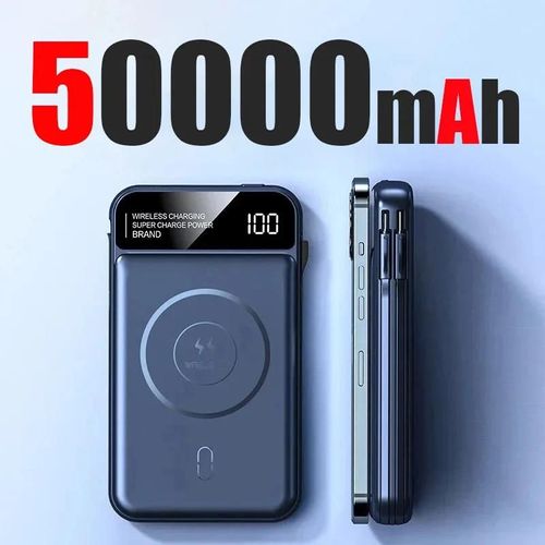 Batterie Externe Sans Fil 50000mah, Charge Rapide, Batterie Magsafe, Affichage Numérique Magnétique, Pour Iphone Xiaomi Samsun Huawei