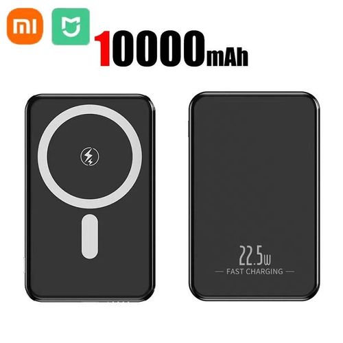 Batterie Externe Ultra Mince Mac, Charge Rapide, Batterie Auxiliaire, Aimant Magnétique 10000mah, Charge Sans Fil Pour Iphone Samsung