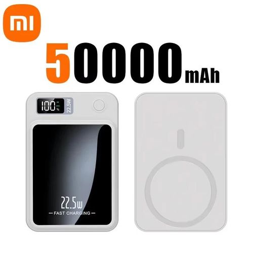 50000mah Batterie Externe Magnétique Chargeur Rapide Sans Fil Pour Batterie Auxiliaire Portable Magsafe Pour Iphone Huawei Samsung