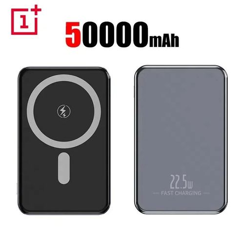 Batterie Externe Ultra Mince 50000mah, Charge Rapide, Batterie Auxiliaire, Aimant Magnétique, Charge Sans Fil Pour Iphone Samsung Xiaomi