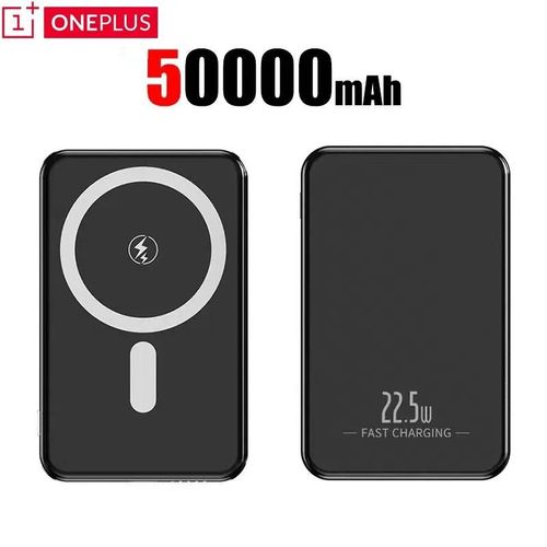 Batterie Externe Ultra Mince, Charge Ultra Rapide, Batterie Auxiliaire, Aimant Magnétique 50000mah, Charge Sans Fil Pour Iphone Samsung