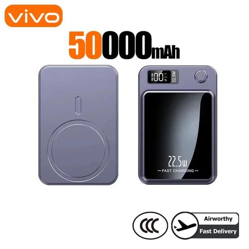 Batterie Externe Magnétique Sans Fil, Chargeur Rapide Pour Magsafe, Batterie Auxiliaire Portable, Iphone, Huawei, 50000mah, Ata Jia