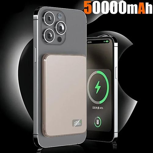 50000mah 3c Certification Mince Batterie Externe Ultra Pour Magsafe Magnétique Sans Fil Charge Rapide Affichage De La Batterie Portable