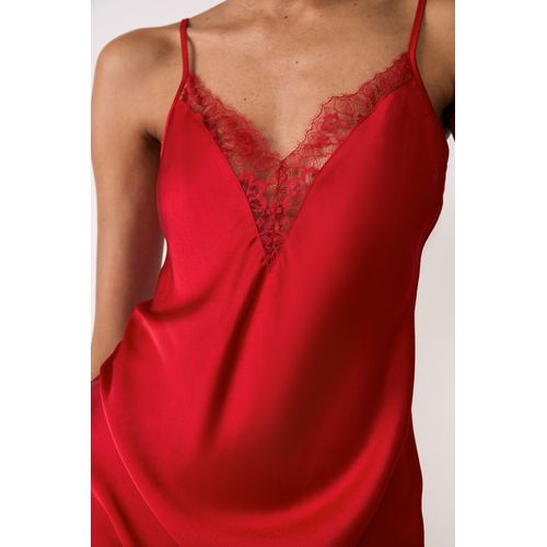 Nuisette Satinée Détails Dentelle Bijou C?ur - Mascarade - M - Red - Femme - Etam